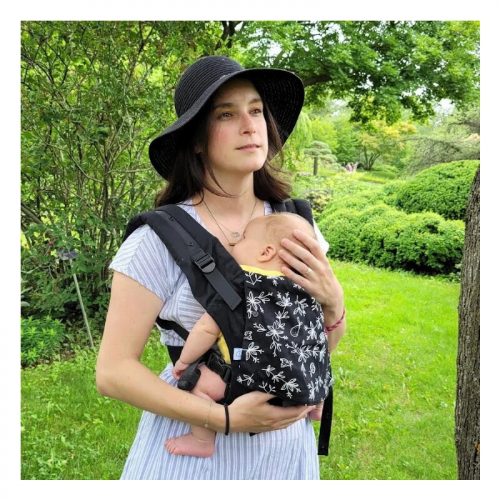 Marsupiu bebe, BBluv, PopNgo, 5 pozitii de purtare, Include suport pentru cap, perna de inaltare si curele confortabile, 0-18 luni+, Beige [11]