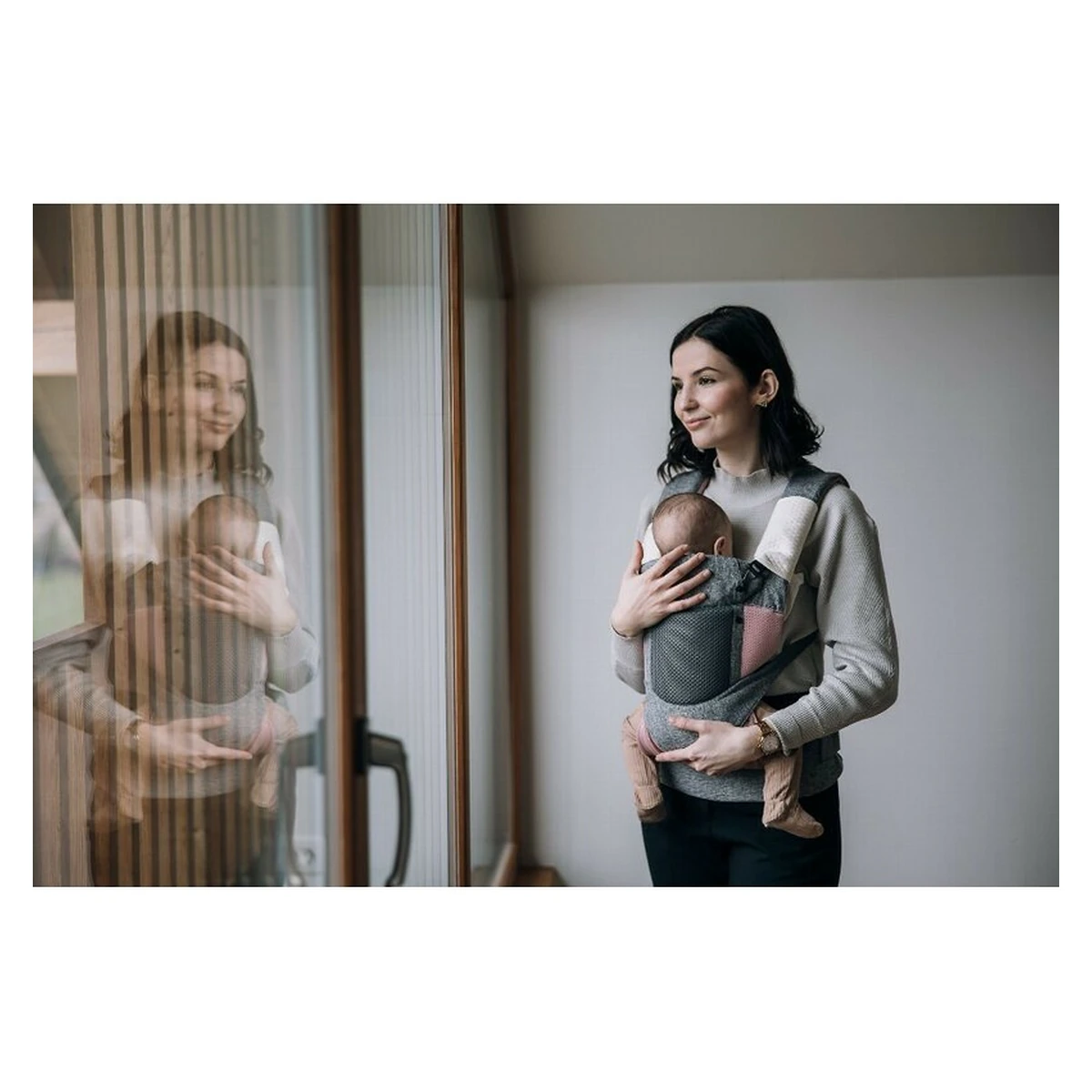 Marsupiu bebe, FreeON, Carry Me, 3 in 1 Grey/Pink [2]