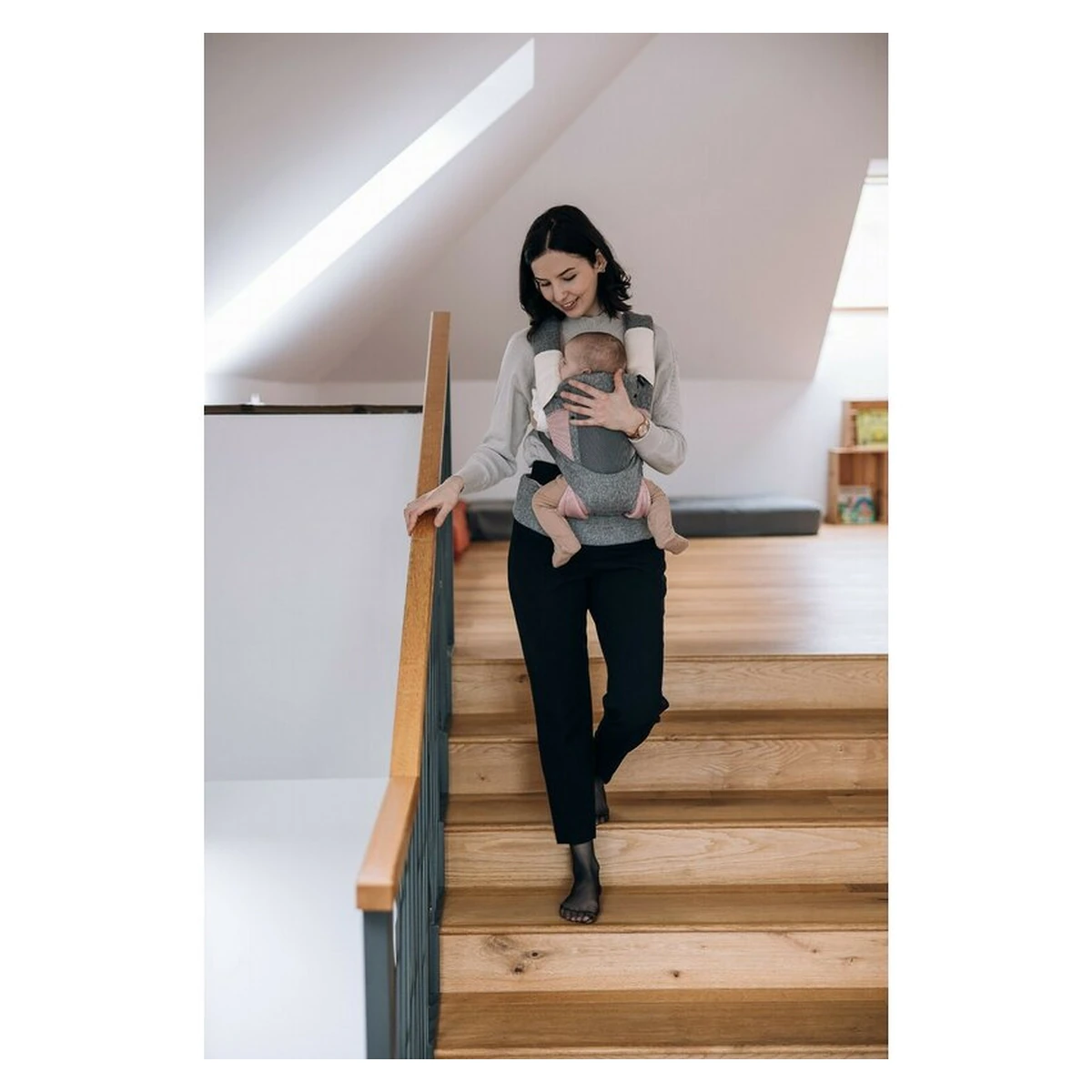 Marsupiu bebe, FreeON, Carry Me, 3 in 1 Grey/Pink [5]