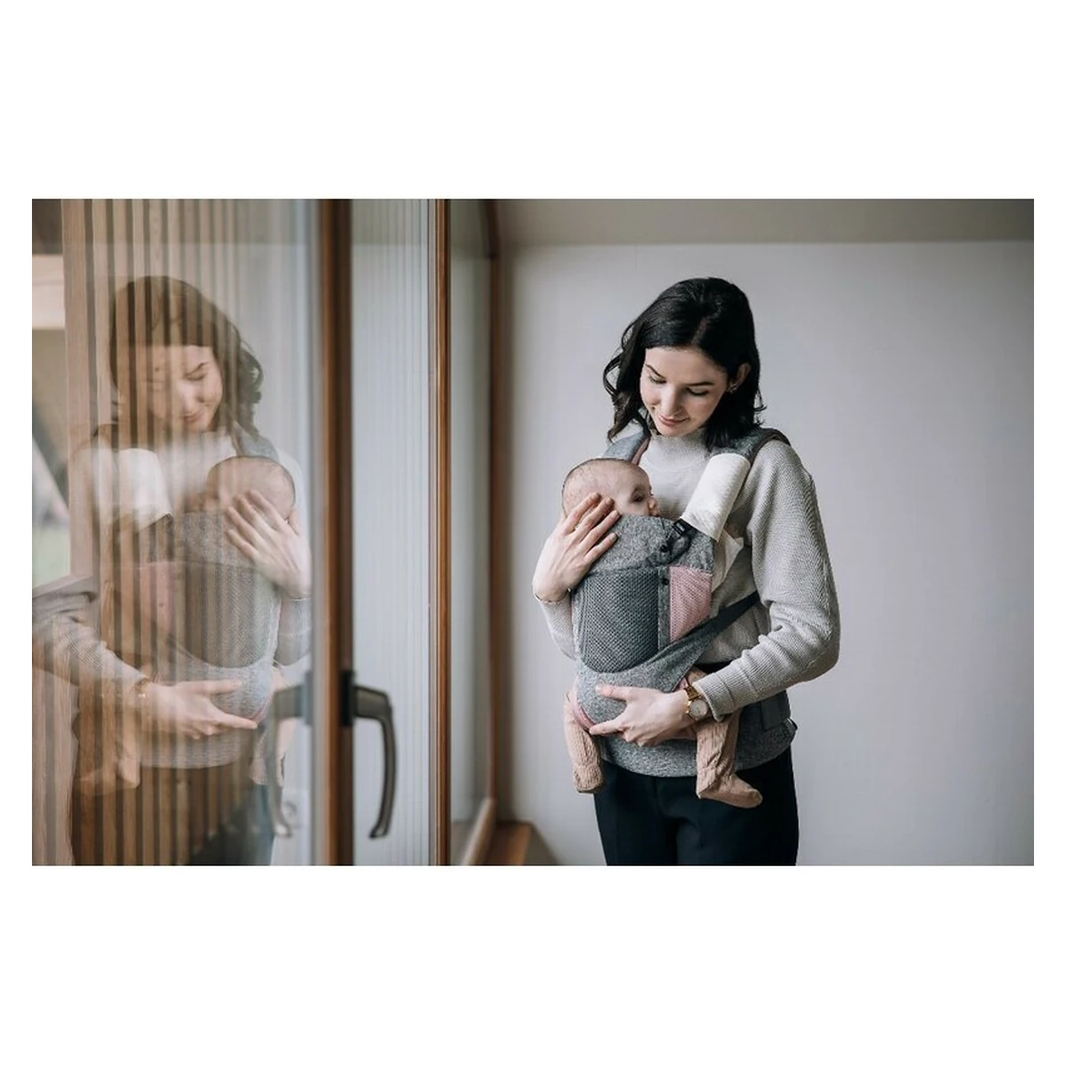 Marsupiu bebe, FreeON, Carry Me, 3 in 1 Grey/Pink [3]