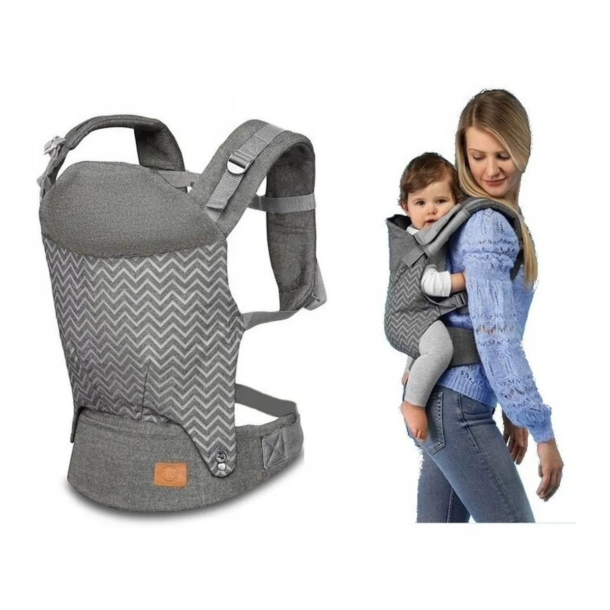 Lionelo - Marsupiu ergonomic Margareet, Cu 3 pozitii de transport, Cu gluga, Pana la 20 Kg, Aprobat de Institutul International de Displazie de Sold, Conform cu standardul european de securitate CEN T [3]