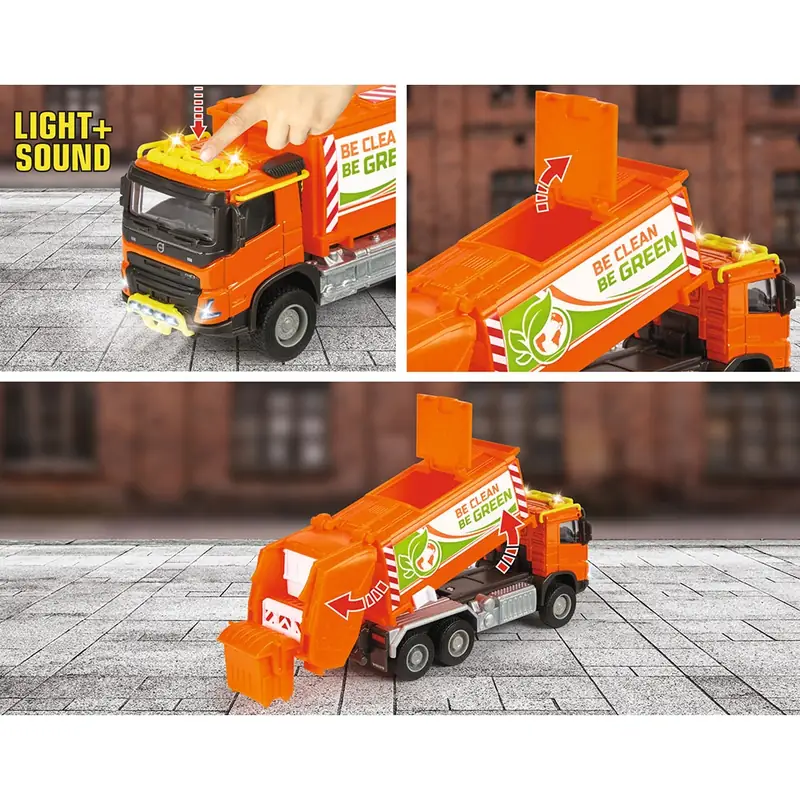 Masina de gunoi Majorette Volvo Garbge Collector cu tomberon [3]