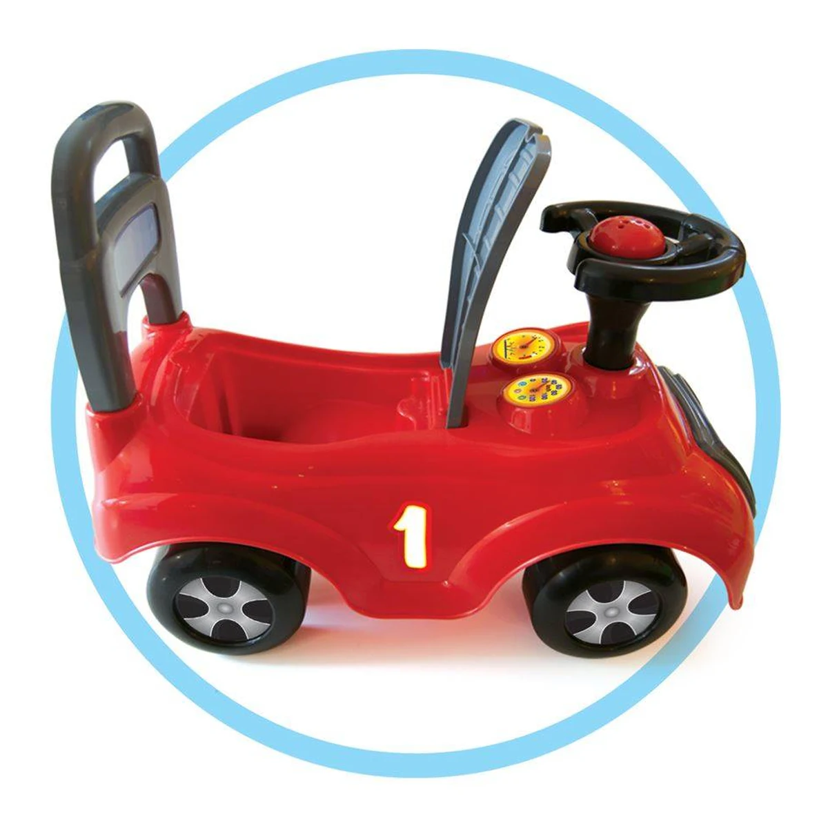 Masina fara pedale rosie DOLU cu volan si spatiu depozitare [4]