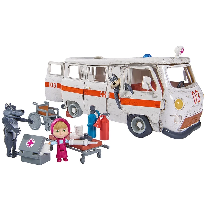 Masina Simba Masha and the Bear Ambulance cu accesorii [1]