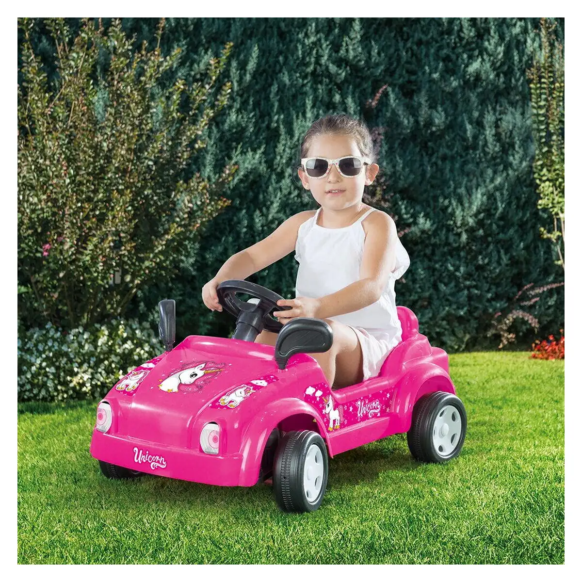 Masina cu pedale Unicorn DOLU 3 ani+ cu claxon si oglinzi [3]