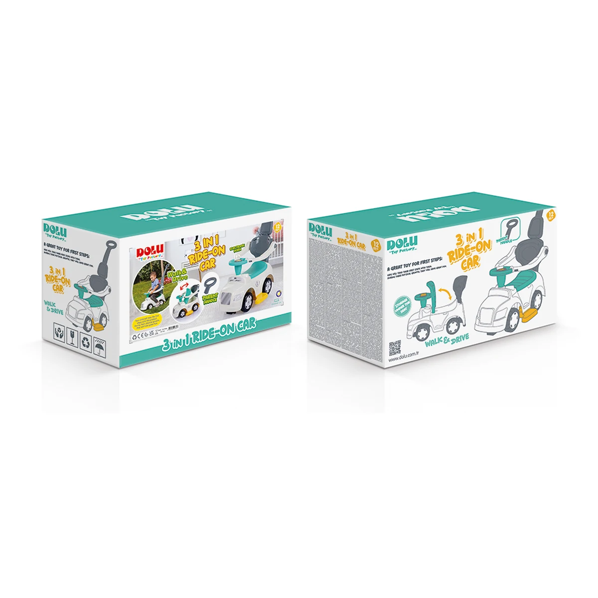 Masinuta 3 in 1 Pastel DOLU cu maner, protectii si volan [5]