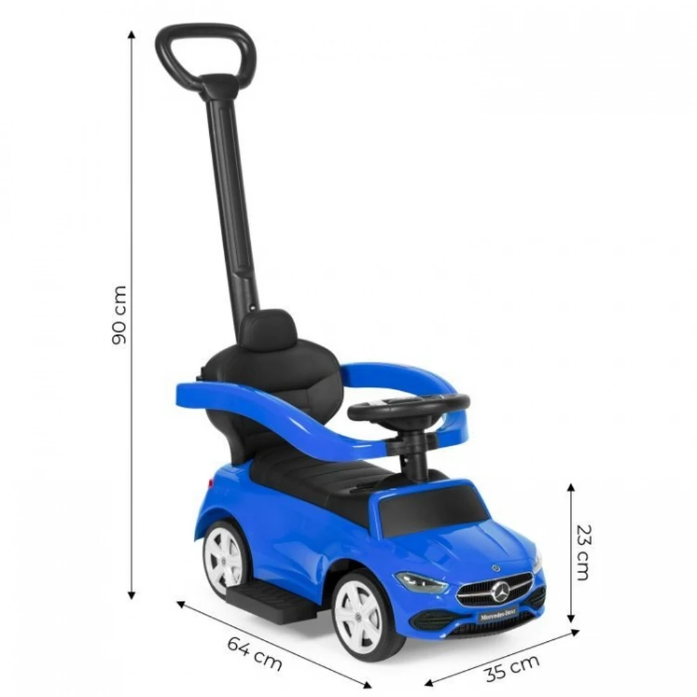 Masinuta de impins cu maner Mercedes C Class Ecotoys 668 - Albastru [4]