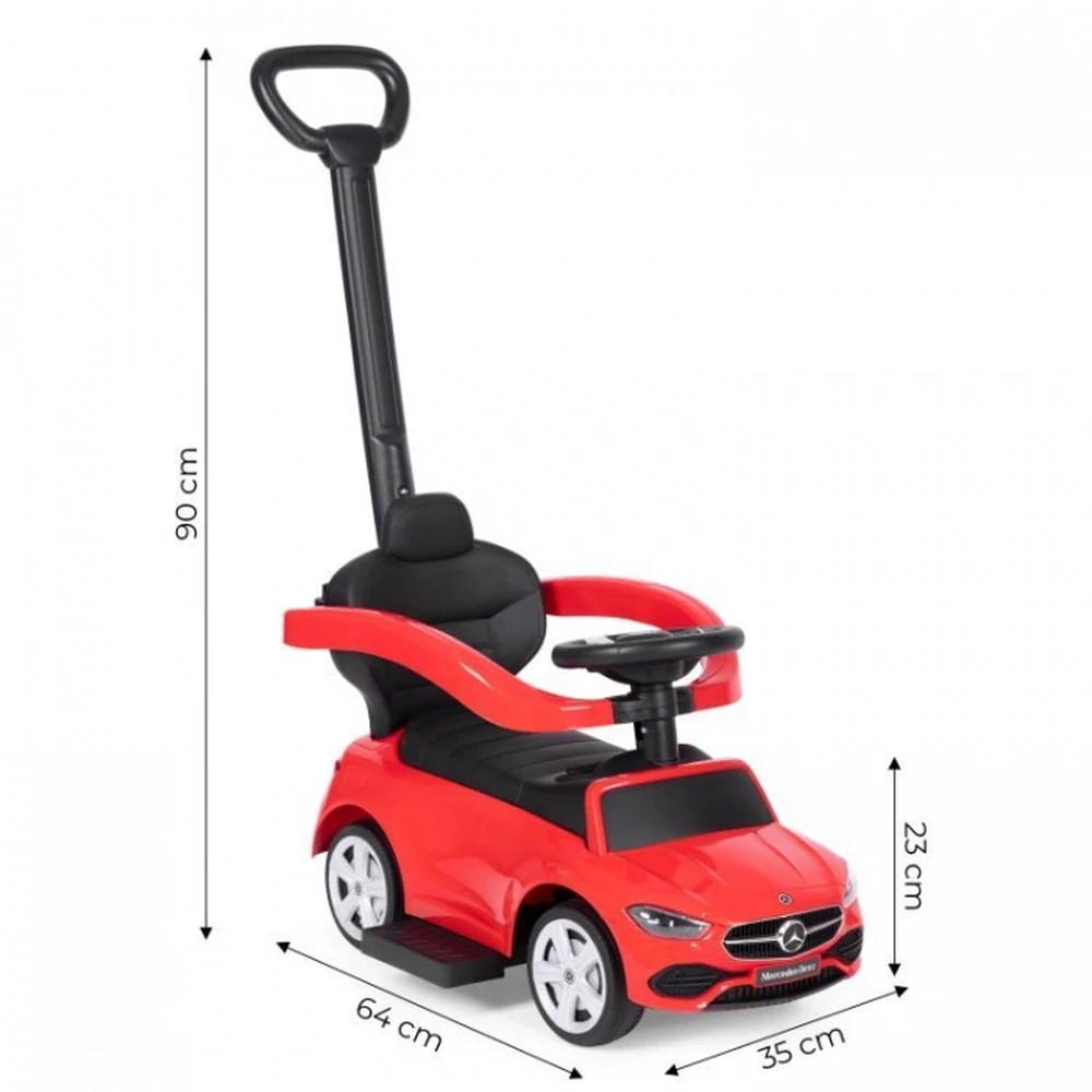Masinuta de impins cu maner Mercedes C Class Ecotoys 668 - Rosu [4]