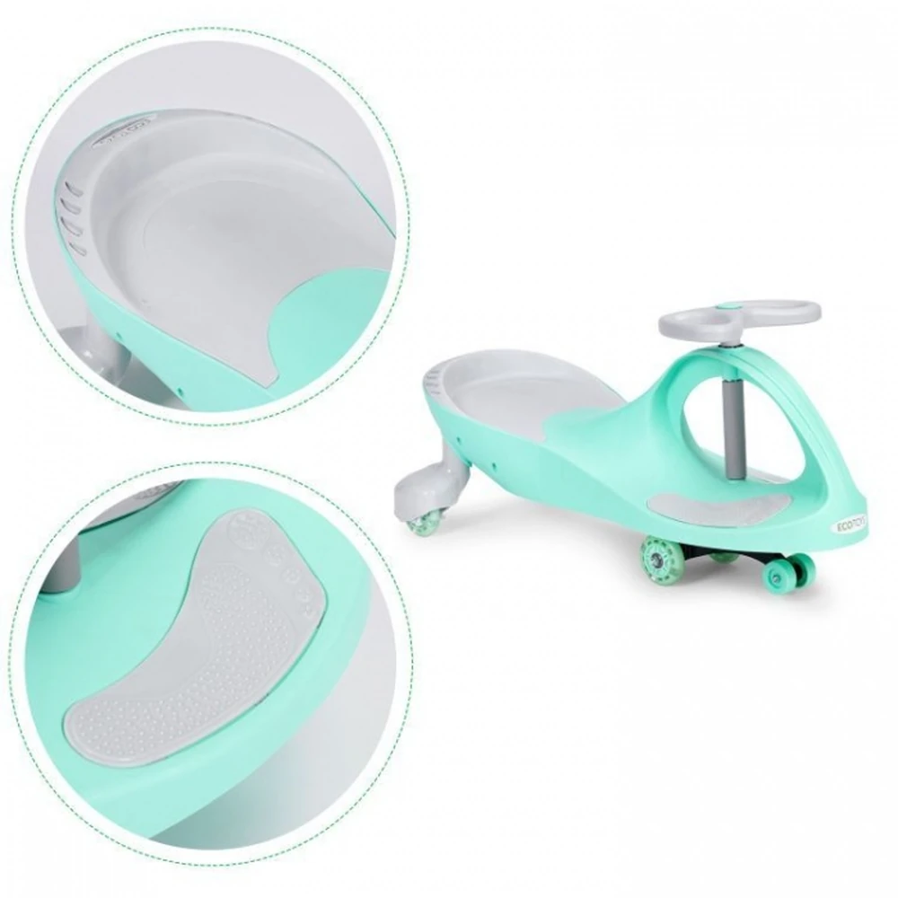 Masinuta de impins cu roti LED Ecotoys YM-SW-1 - Verde [7]