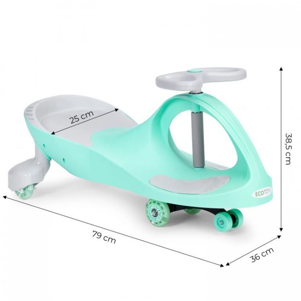 Masinuta de impins cu roti LED Ecotoys YM-SW-1 - Verde [9]