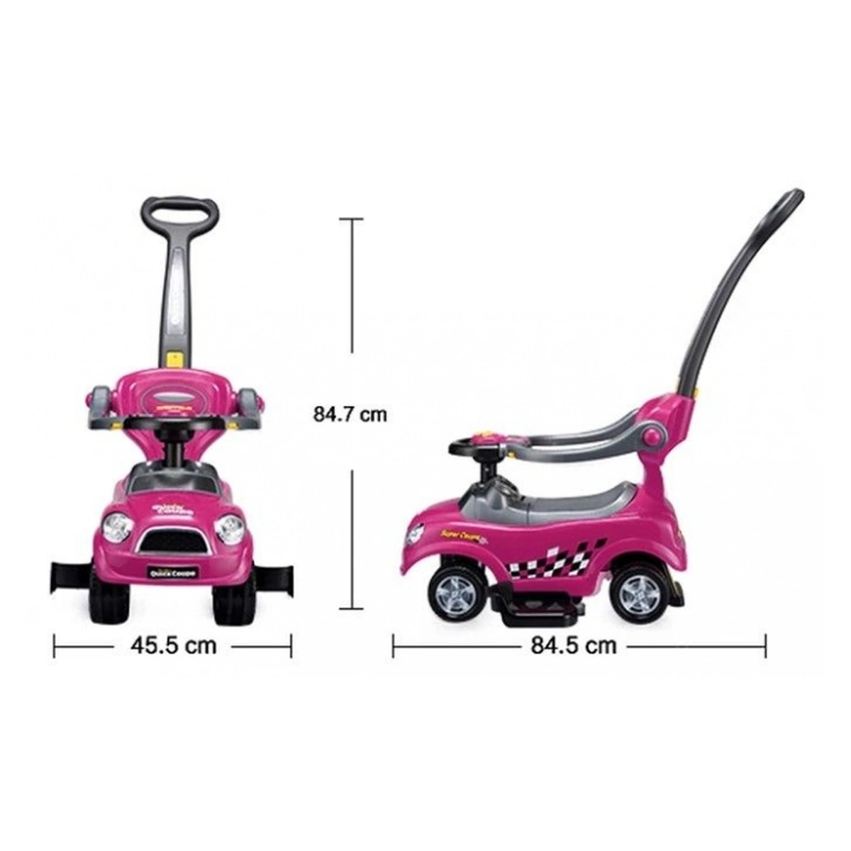 Masinuta de impins Ecotoys 321 Mini Cooper - Roz [5]