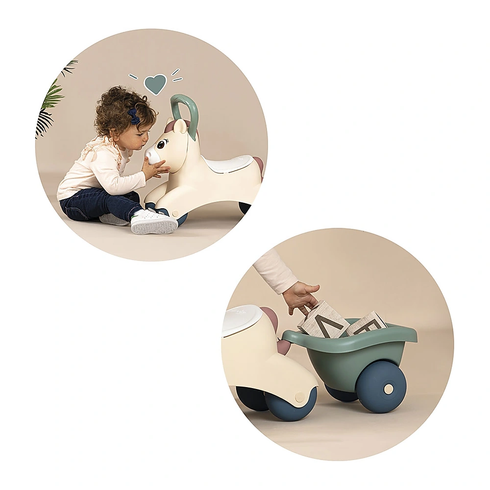 Masinuta de impins Smoby Pony cu remorca [3]