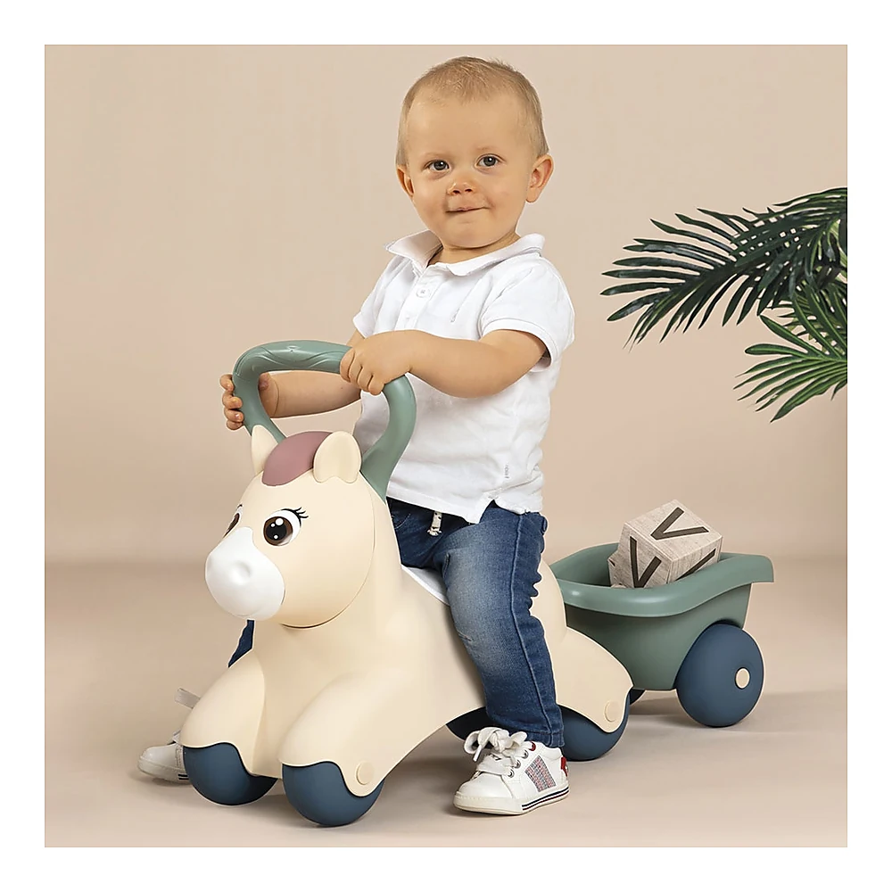 Masinuta de impins Smoby Pony cu remorca [10]