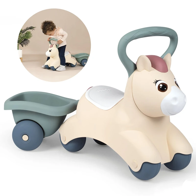 Masinuta de impins Smoby Pony cu remorca [2]