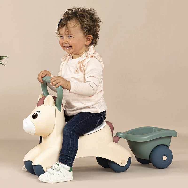 Masinuta de impins Smoby Pony cu remorca [9]
