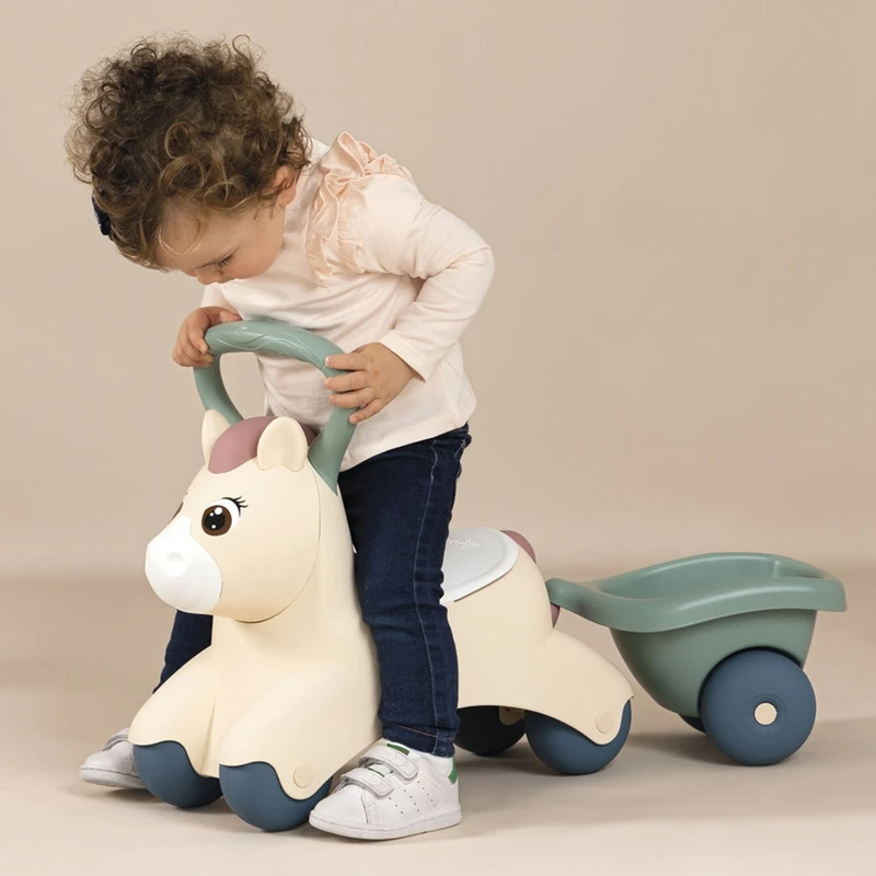 Masinuta de impins Smoby Pony cu remorca [8]