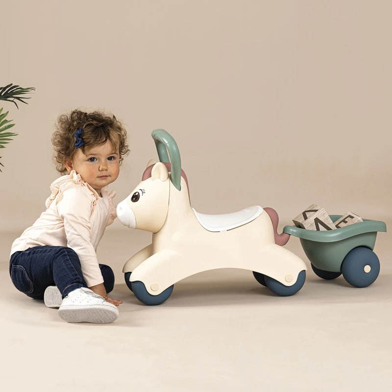 Masinuta de impins Smoby Pony cu remorca [10]