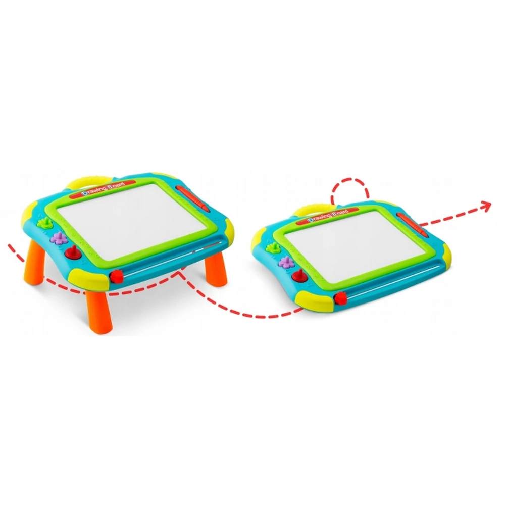 Masuta cu tabla magnetica pentru desenat cu accesorii incluse Ricokids - Albastru [2]