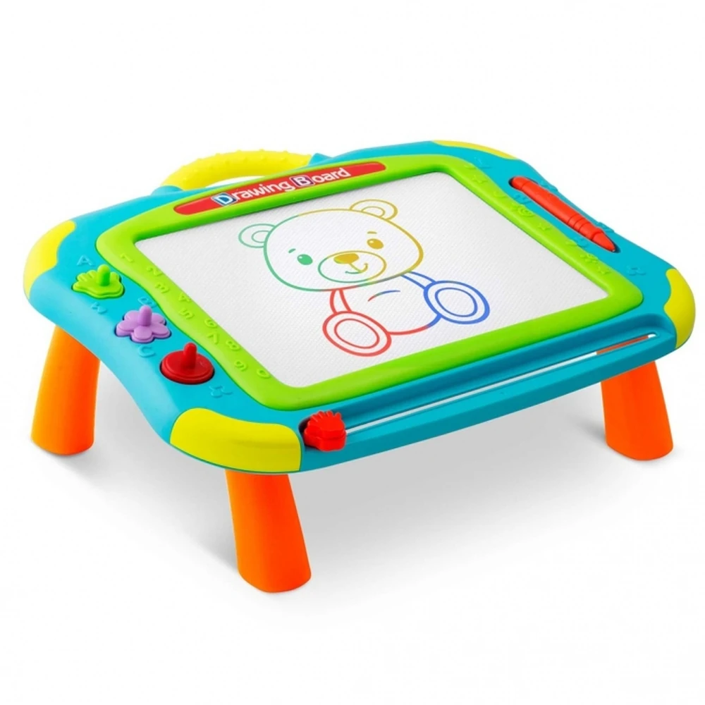 Masuta cu tabla magnetica pentru desenat cu accesorii incluse Ricokids - Albastru [1]