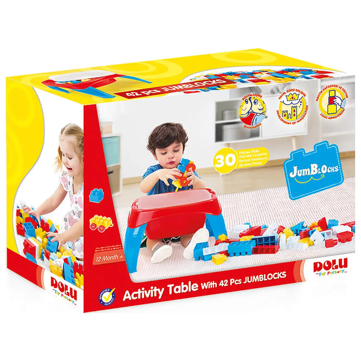 Masuta de activitati cu 30 cuburi de construit DOLU 12 luni+ [3]