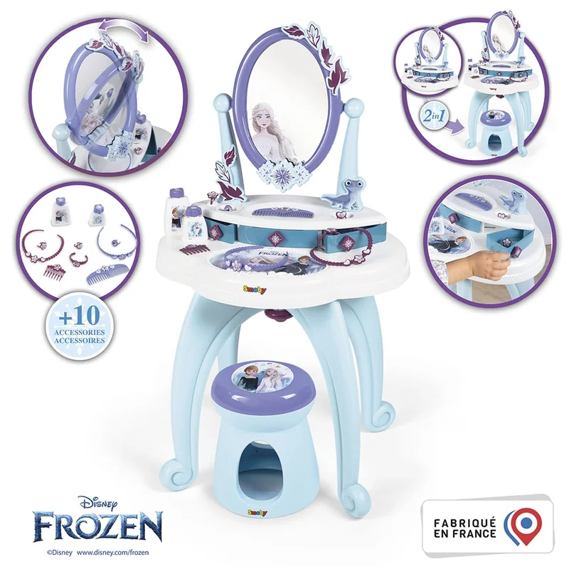 Masuta de machiaj Frozen Hairdresser 2 in 1 - Smoby [2]