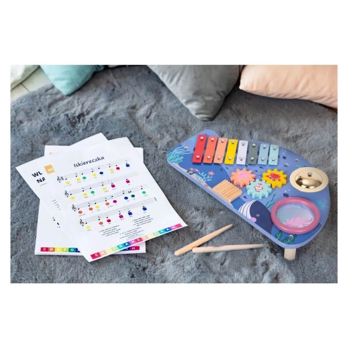 Masuta lemn cu instrumente muzicale Ecotoys 18 luni+ [4]