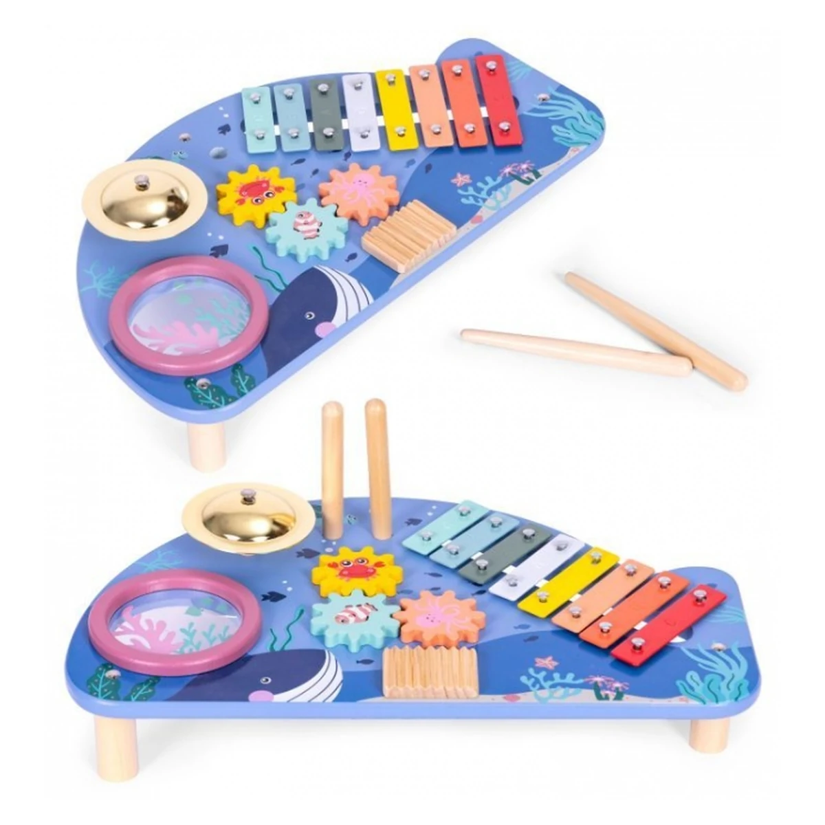 Masuta lemn cu instrumente muzicale Ecotoys 18 luni+ [2]