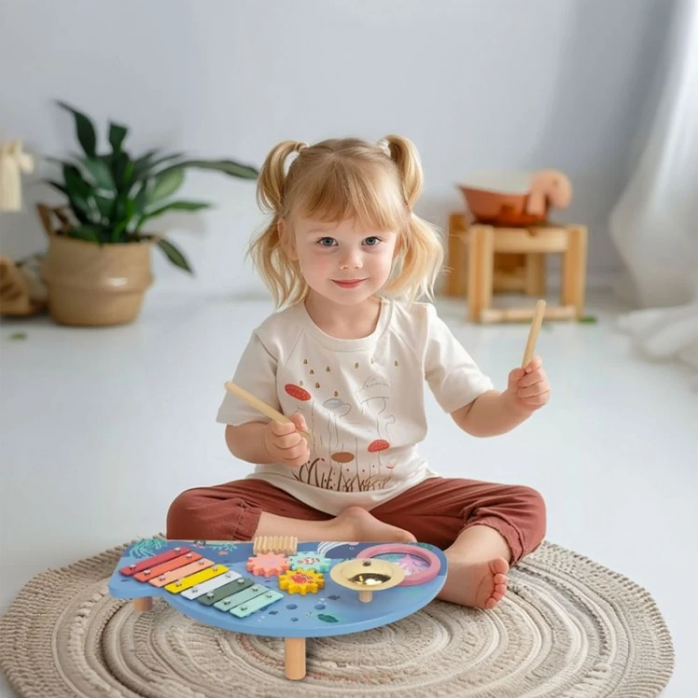 Masuta lemn cu instrumente muzicale Ecotoys 18 luni+ [6]