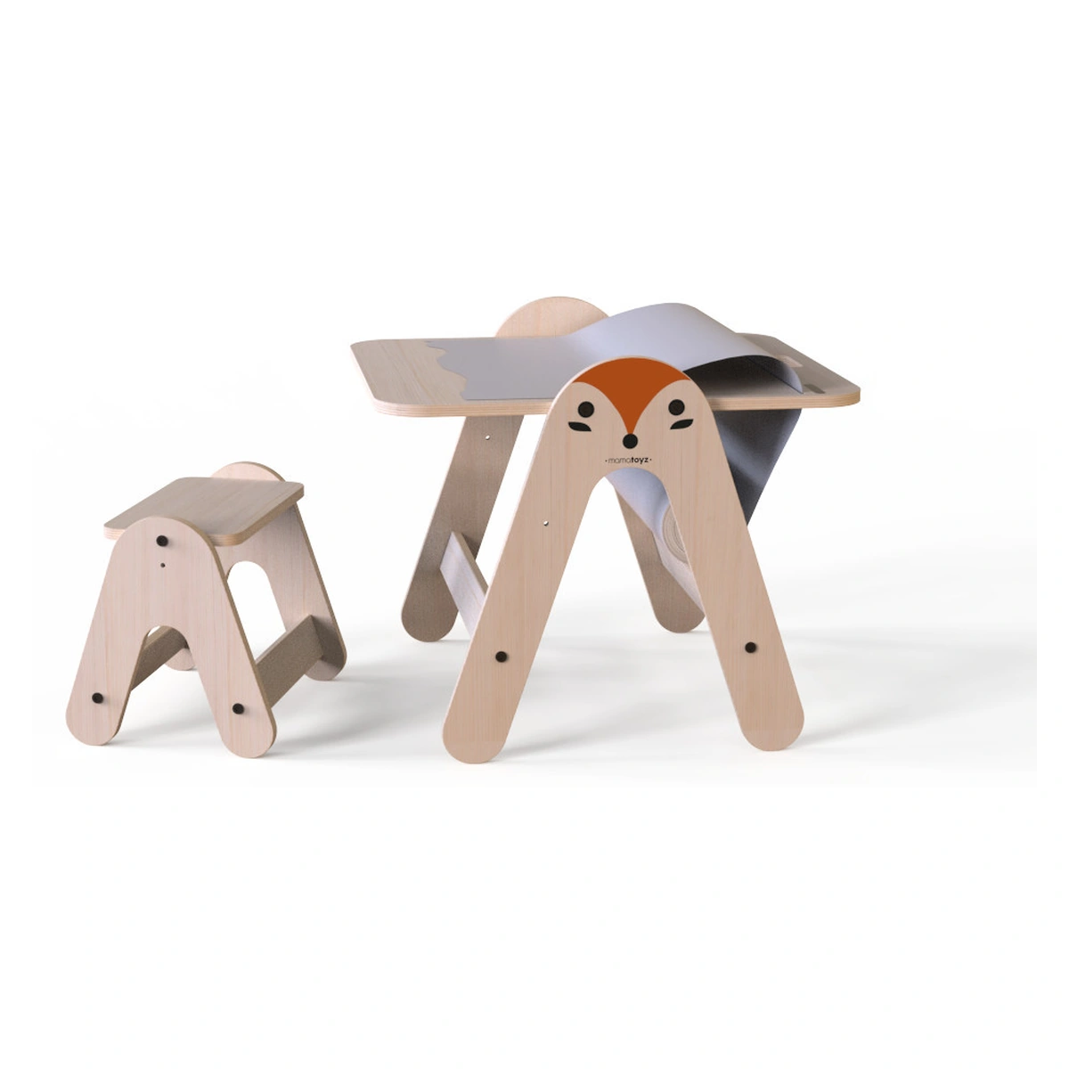 Masuta si tabla 2 in 1 cu scaunel MamaToyz Massam, Vulpita [7]