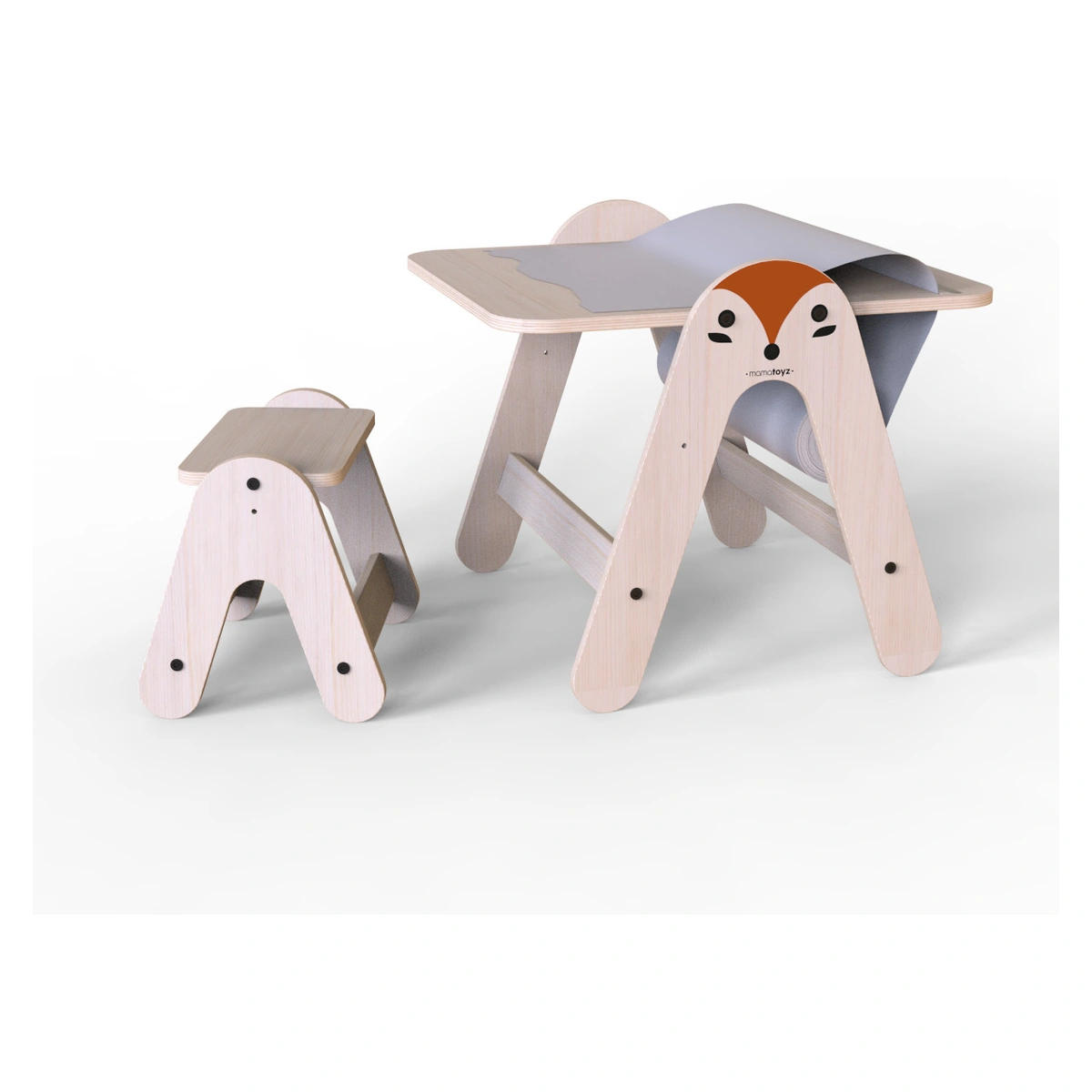 Masuta si tabla 2 in 1 cu scaunel MamaToyz Massam, Vulpita [2]