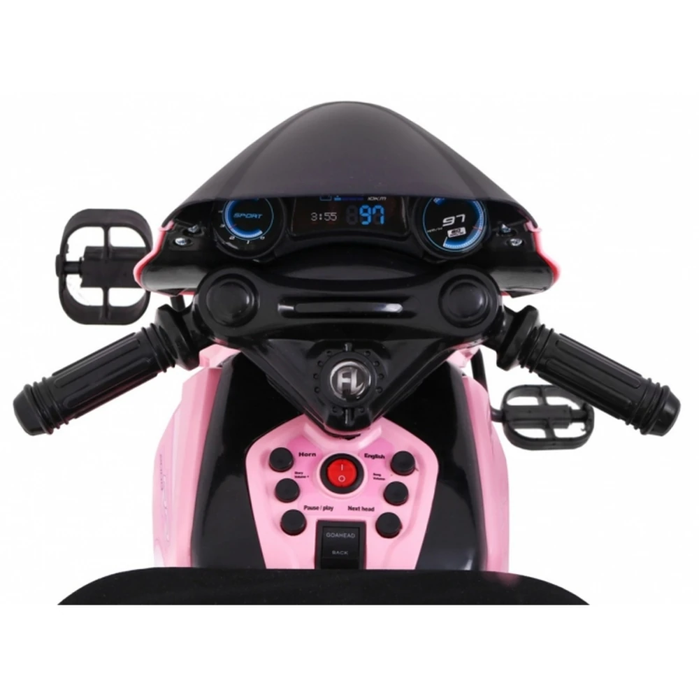 Motocicleta electrica 3 in 1, HL108, roti si scaun din plastic, 78x39x59 cm, putere 20W - Roz [6]