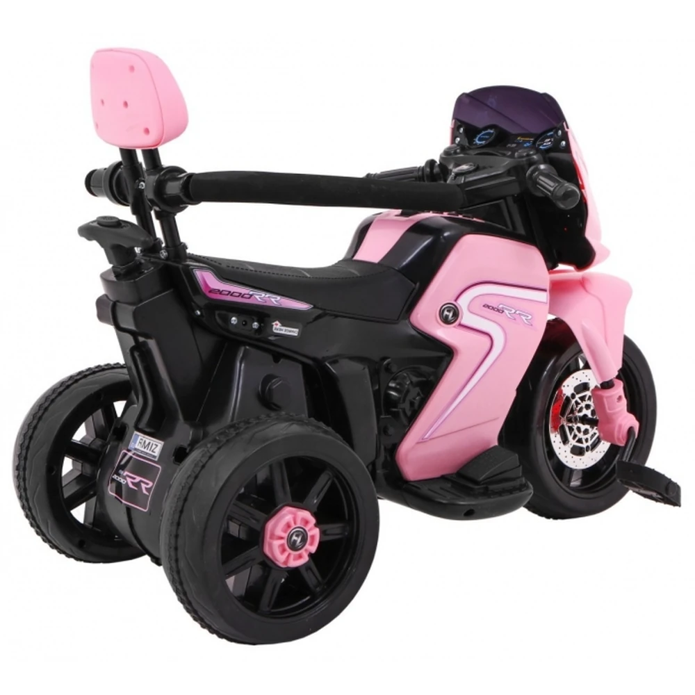 Motocicleta electrica 3 in 1, HL108, roti si scaun din plastic, 78x39x59 cm, putere 20W - Roz [4]