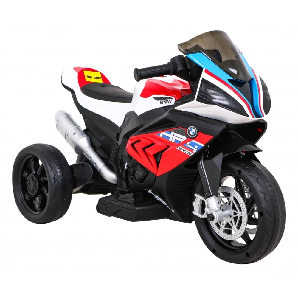 Motocicleta electrica BMW HP4, roti din plastic, scaun din piele ecologica, 81x41x52 cm, putere 70W - Rosu [5]