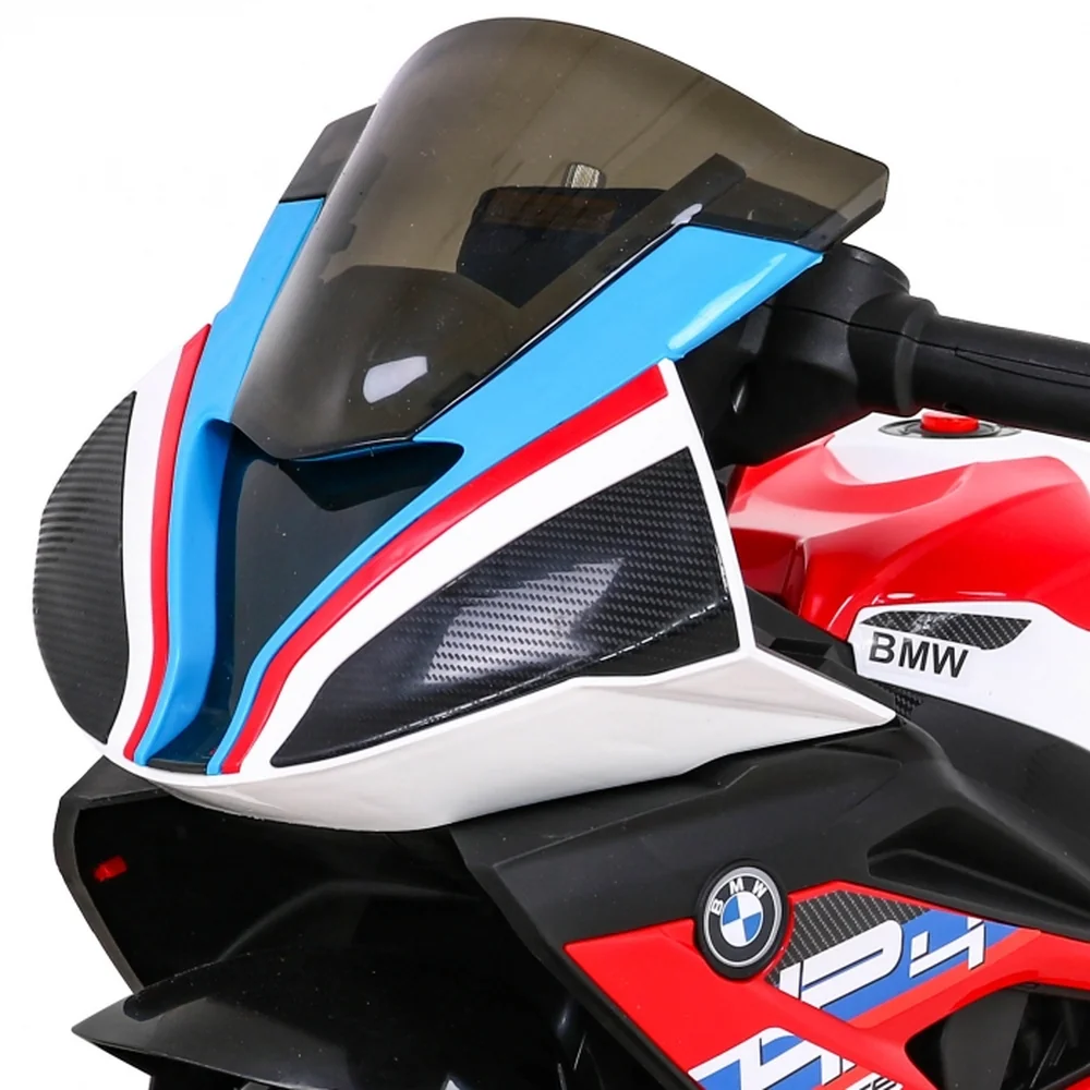 Motocicleta electrica BMW HP4, roti din plastic, scaun din piele ecologica, 81x41x52 cm, putere 70W - Rosu [9]