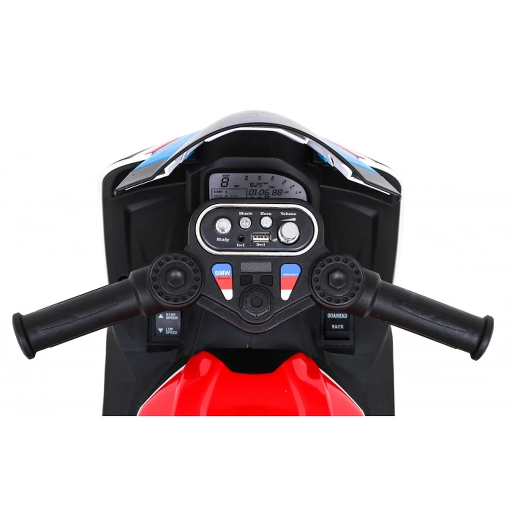 Motocicleta electrica BMW HP4, roti din plastic, scaun din piele ecologica, 81x41x52 cm, putere 70W - Rosu [12]