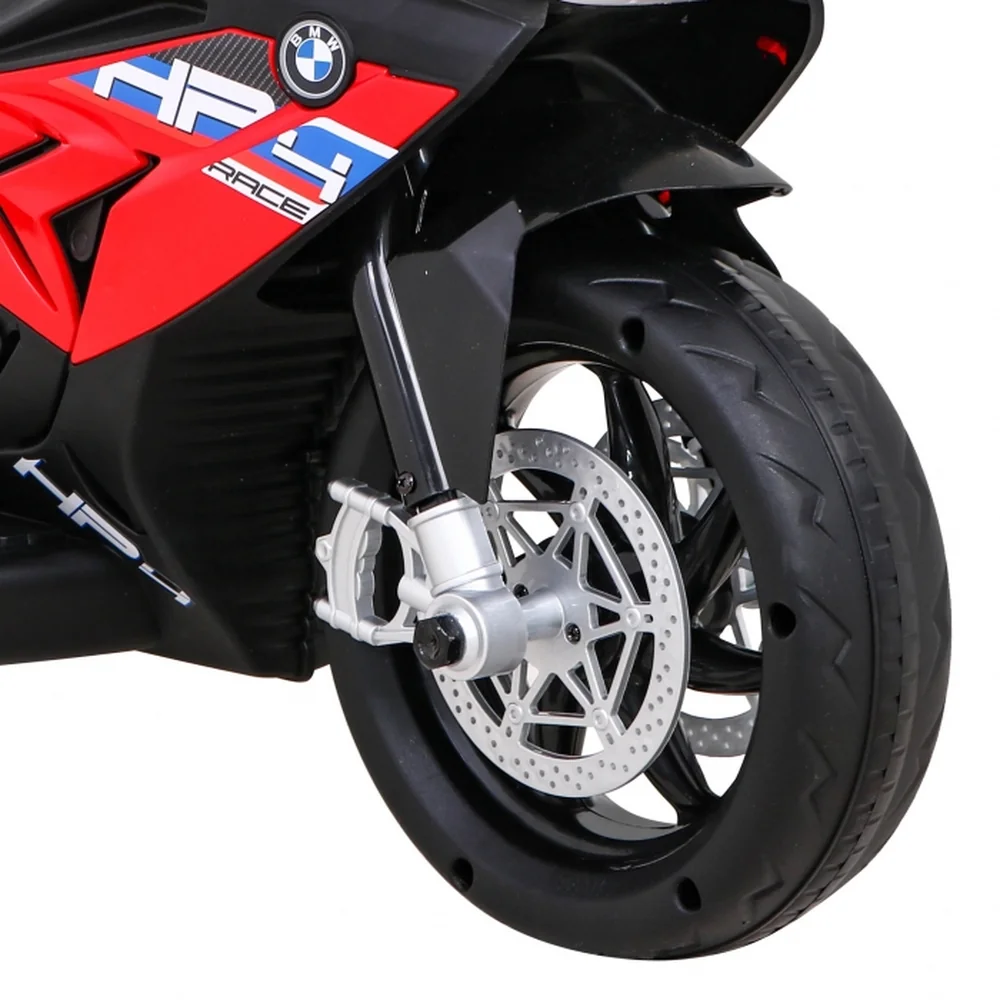 Motocicleta electrica BMW HP4, roti din plastic, scaun din piele ecologica, 81x41x52 cm, putere 70W - Rosu [10]