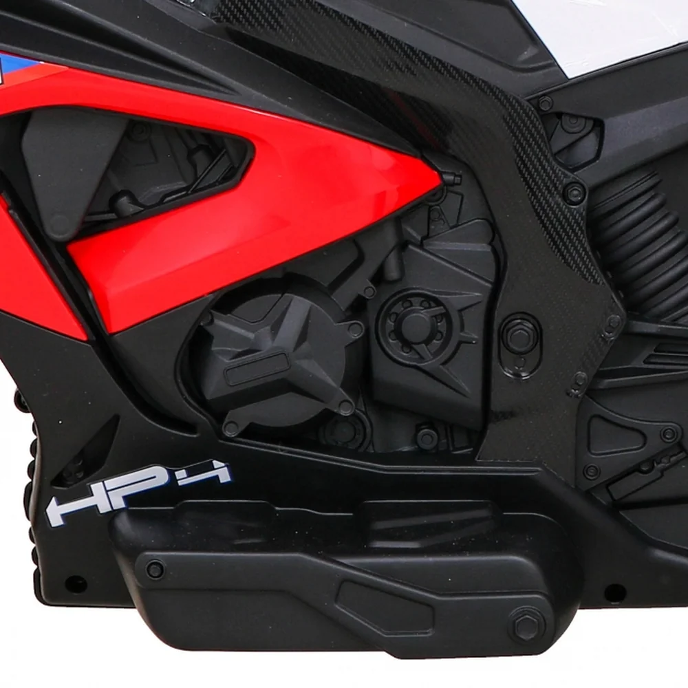 Motocicleta electrica BMW HP4, roti din plastic, scaun din piele ecologica, 81x41x52 cm, putere 70W - Rosu [8]