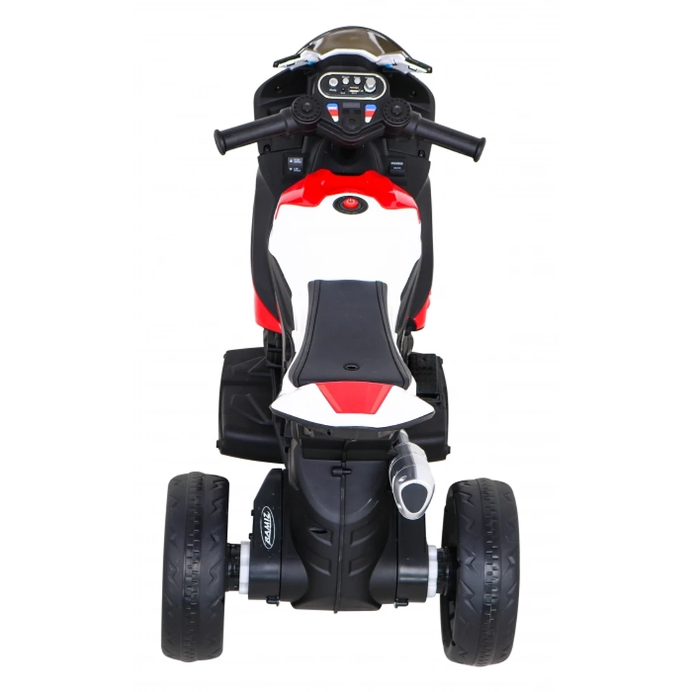 Motocicleta electrica BMW HP4, roti din plastic, scaun din piele ecologica, 81x41x52 cm, putere 70W - Rosu [6]