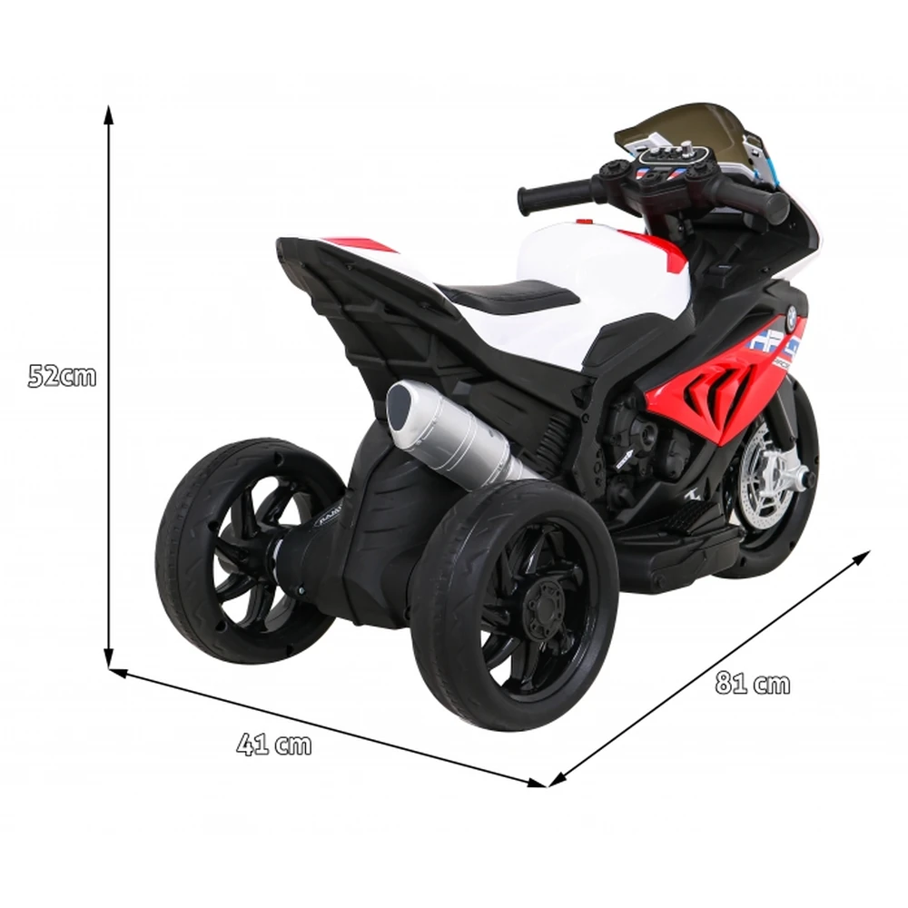 Motocicleta electrica BMW HP4, roti din plastic, scaun din piele ecologica, 81x41x52 cm, putere 70W - Rosu [11]