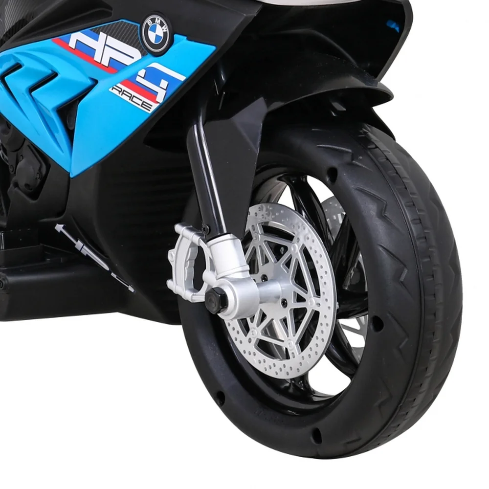 Motocicleta electrica BMW HP4, roti din plastic, scaun tapitat, 81x41x52 cm, putere 70W - Albastru [11]