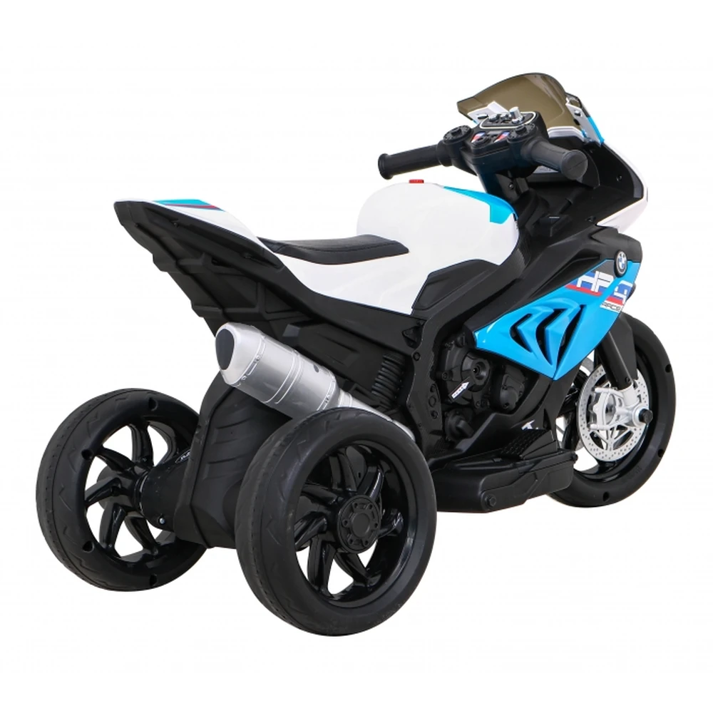 Motocicleta electrica BMW HP4, roti din plastic, scaun tapitat, 81x41x52 cm, putere 70W - Albastru [3]