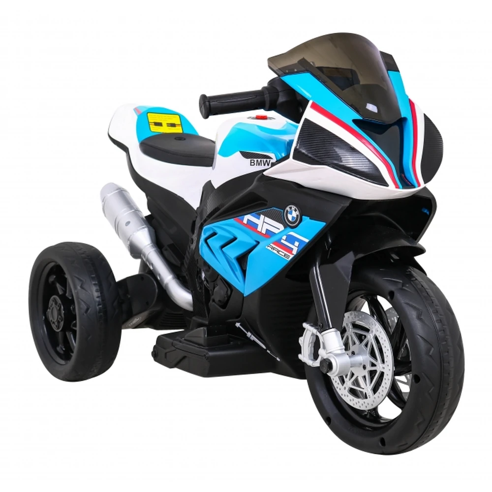 Motocicleta electrica BMW HP4, roti din plastic, scaun tapitat, 81x41x52 cm, putere 70W - Albastru [2]