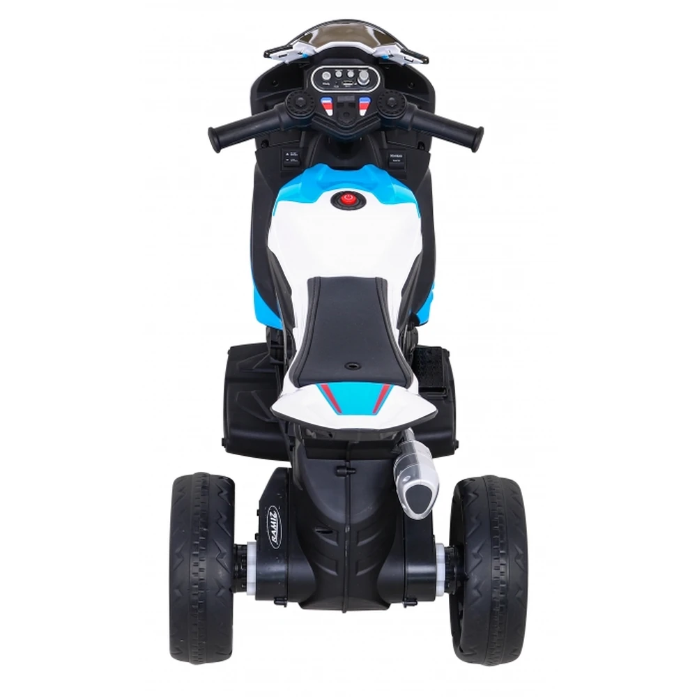 Motocicleta electrica BMW HP4, roti din plastic, scaun tapitat, 81x41x52 cm, putere 70W - Albastru [14]