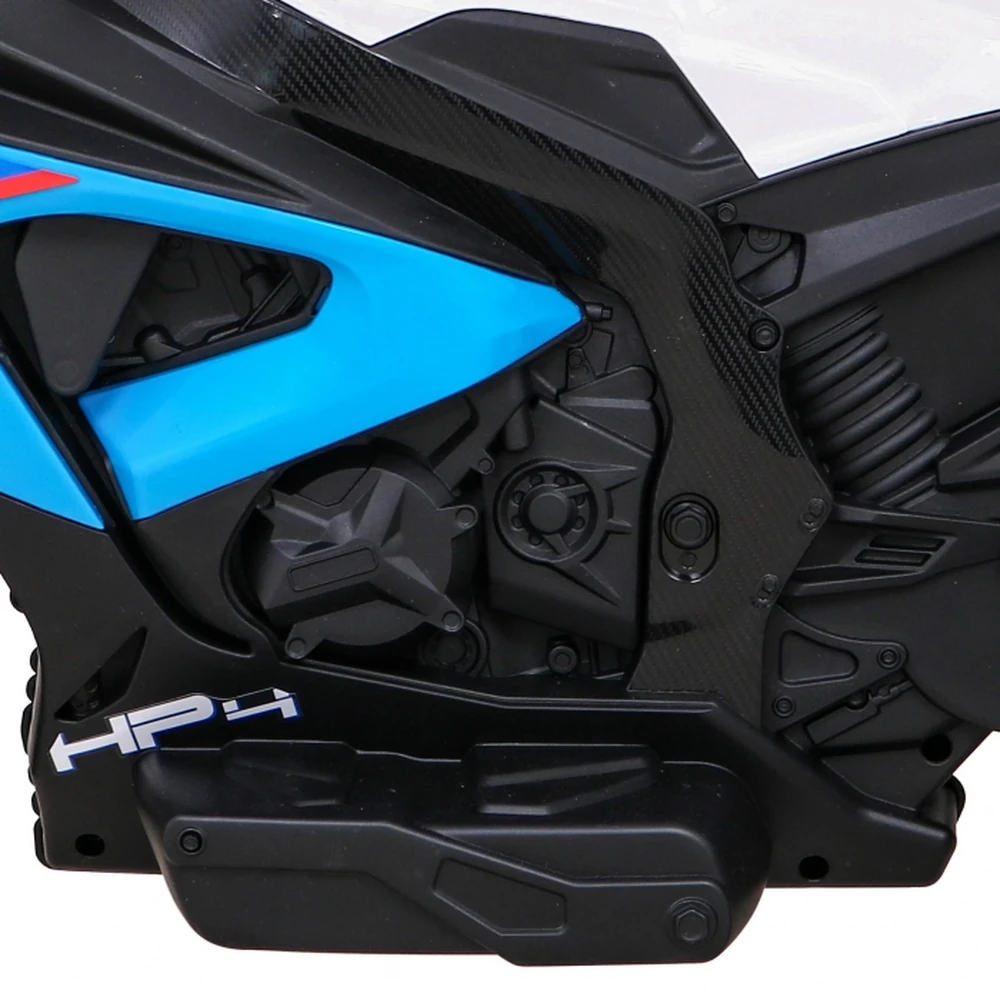 Motocicleta electrica BMW HP4, roti din plastic, scaun tapitat, 81x41x52 cm, putere 70W - Albastru [7]