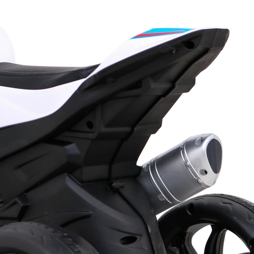 Motocicleta electrica BMW HP4, roti din plastic, scaun tapitat, 81x41x52 cm, putere 70W - Albastru [16]