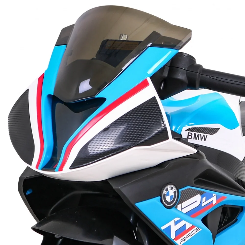 Motocicleta electrica BMW HP4, roti din plastic, scaun tapitat, 81x41x52 cm, putere 70W - Albastru [9]