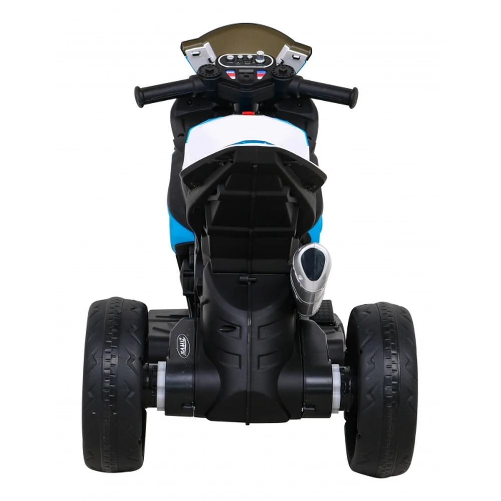 Motocicleta electrica BMW HP4, roti din plastic, scaun tapitat, 81x41x52 cm, putere 70W - Albastru [15]