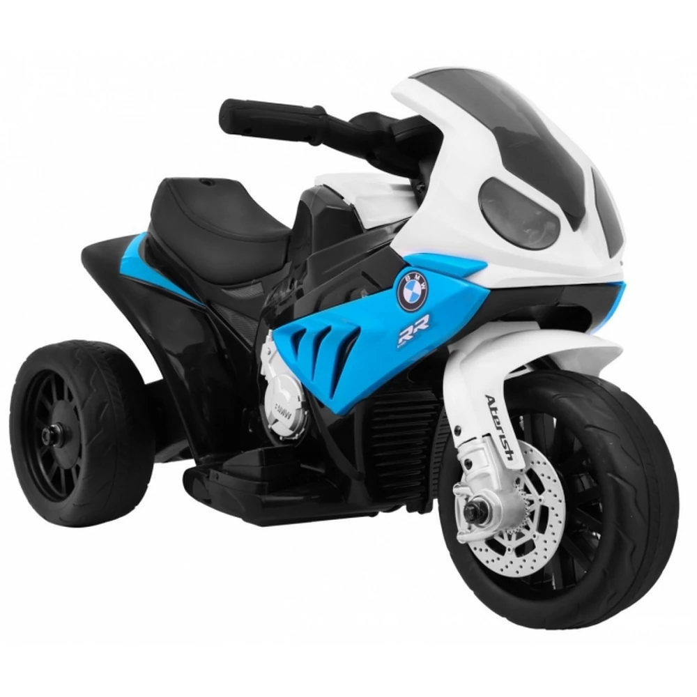 Motocicleta electrica BMW S1000 RR MINI, roti din plastic, scaun tapitat, 67x35.5x42 cm, putere 6V - Albastru [2]