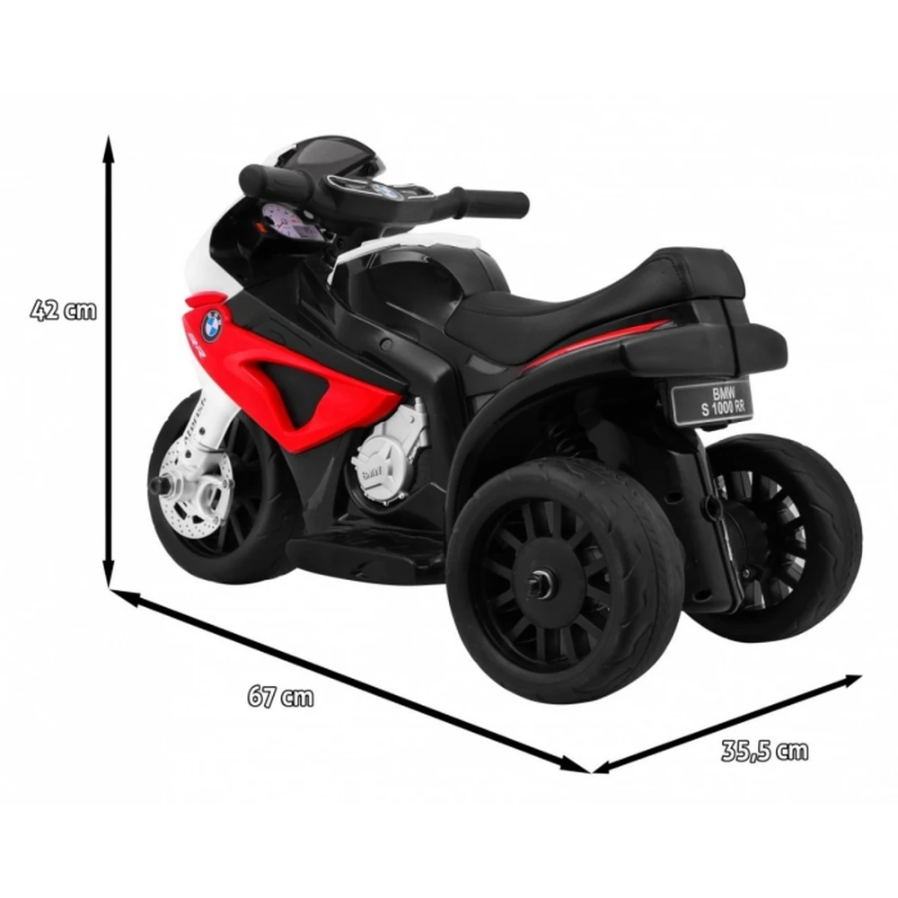 Motocicleta electrica BMW S1000 RR MINI, roti din plastic, scaun tapitat, 67x35.5x42 cm, putere 6V - Rosu [5]