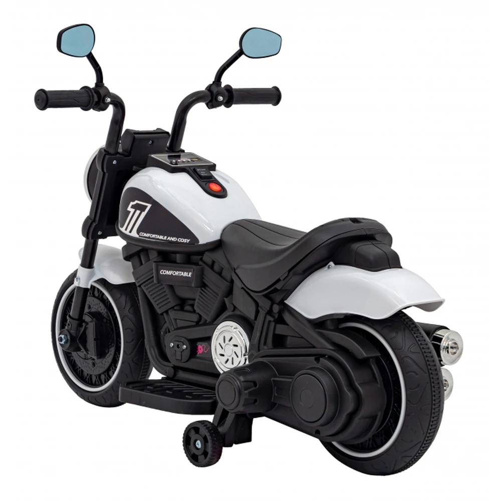 Motocicleta electrica CHOPPER FASTER AHL008, roti si scaun din plastic, 78x30x55 cm, putere 20W - Alb [6]
